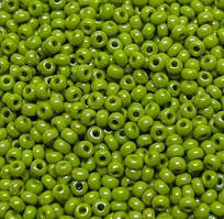 Бісер чеський Preciosa Перлиновий з райдужним напиленням 448 / 54430 калібр 10/0 Оливковий Упаковка 5 грам