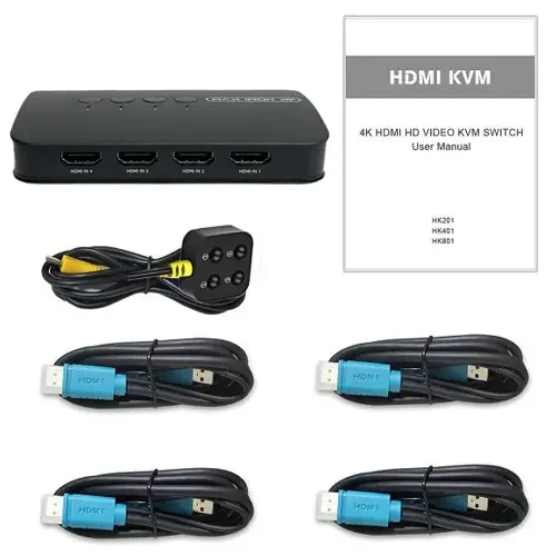 Kvm Switch 4-портовий kvm-перемикач з портами usb концентратор для двох комп'ютерів, фото 1