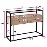 Стіл — консоль у стилі Loft Reading дуб Сонома, фото 8