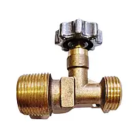 Вентиль для радянських балонів під туристичний пальник (Латунь) різь 27 мм (права) 21.4 мм (ліва)