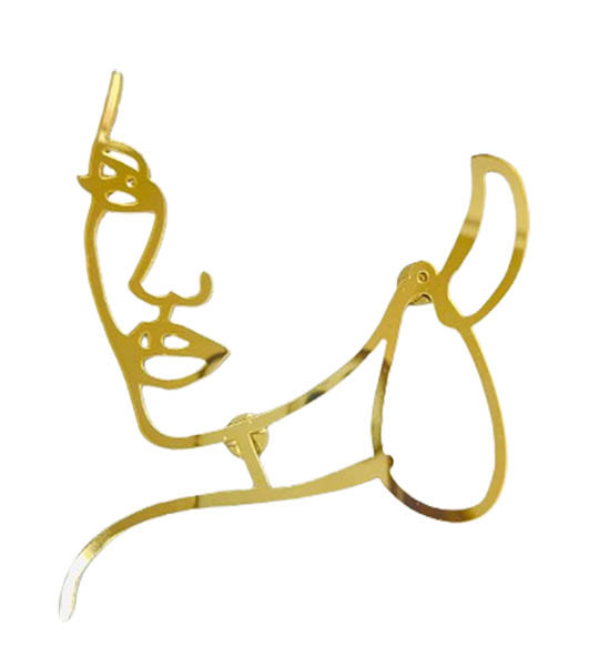 Топпер акриловий боковий "Силует дівчини" золото, 120*95, фото 1