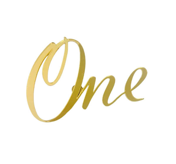 Топер акриловий бічний "One" золото, 100 мм