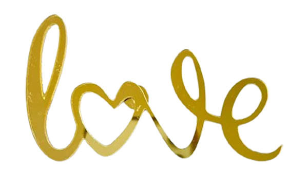 Топер акриловий універсальний “Love” золото, 90 мм