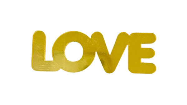 Топер акриловий боковий “Love” золото, 80*27