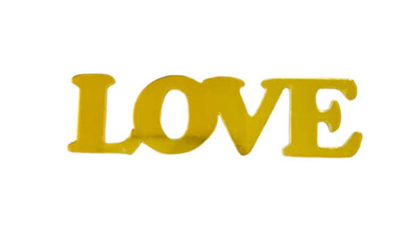 Топер акриловий боковий “Love” золото, 75*22