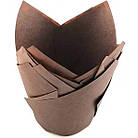 Паперова форма для кексів Тюльпан шоколадна, 20 шт.