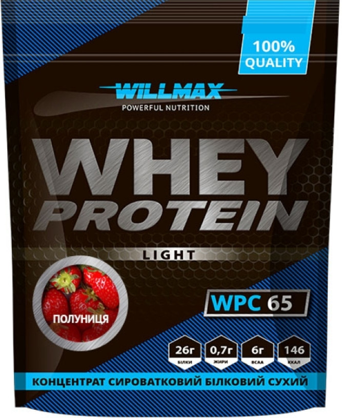 Протеїн концентрат Willmax Whey Protein 65 1 кг полуниця