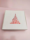 Коробка "Ялинка" з червоним тисненням, 200*200*50, фото 3