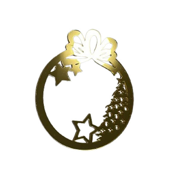 Золота акрилова прикраса на ялинку "Ялинкові зірочки", 100*120, фото 1