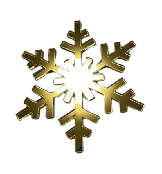 Золота акрилова прикраса на ялинку "Сніжинка" №3, 50*60, фото 1