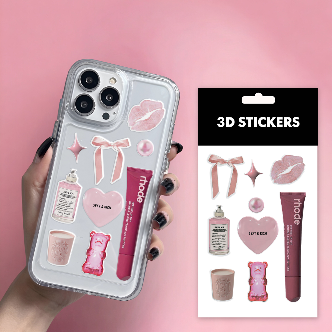 3D стікери "Sexy&Rich" Набір 8 стікерів, фото 1