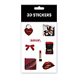 3D стікери "Classic red " Набір 8 стікерів, фото 2