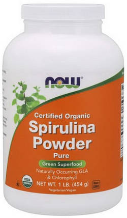 Спіруліна Now Foods Organic Spirulina Powder 454 г, фото 1