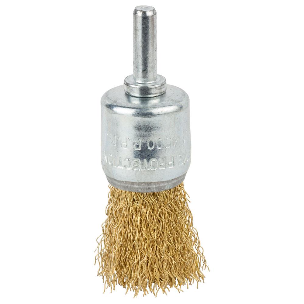 Щітка дротяна конусоподібна Ø25 мм хвостовик Ø 6 мм (латунована) GRAD (9036025), фото 1