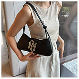 Жіноча сумка 2734 багет чорна, фото 5