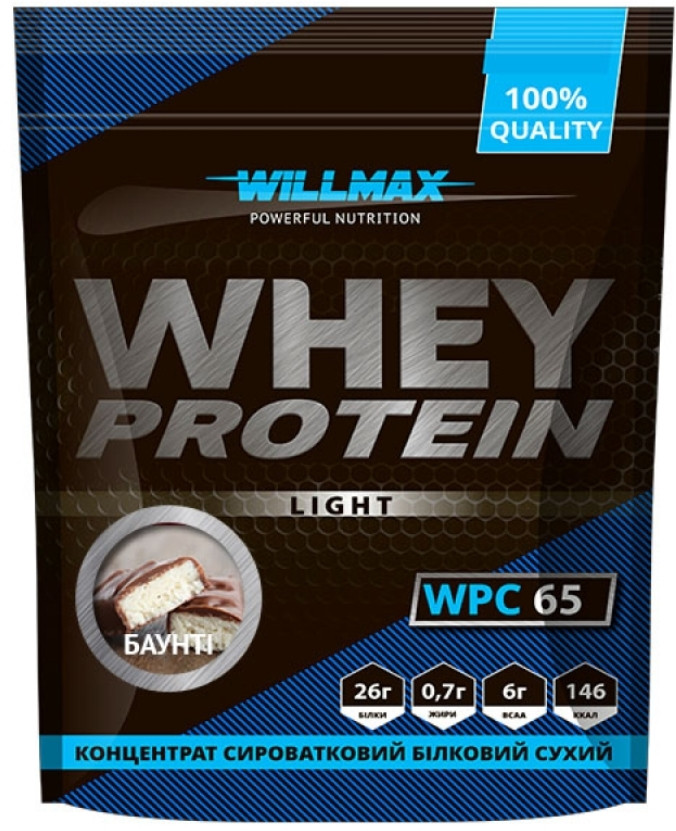 Сиворотковий концентрат Willmax Whey Protein 65 1 кг баунті