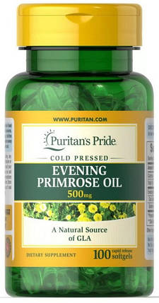 Олія примули вечірньої Puritan's Pride Evening Primrose Oil 500 mg 100 капс, фото 1