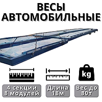 Автомобільні безфундаментні мобільні ваги 18 м 80 т для вантажних автомобілів, електронні автоваги 80 тонн