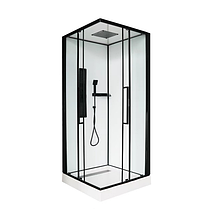 Душовий бокс Insana Kira 90х90х210 см на низькому піддоні скло прозоре розпашні двері, фото 4