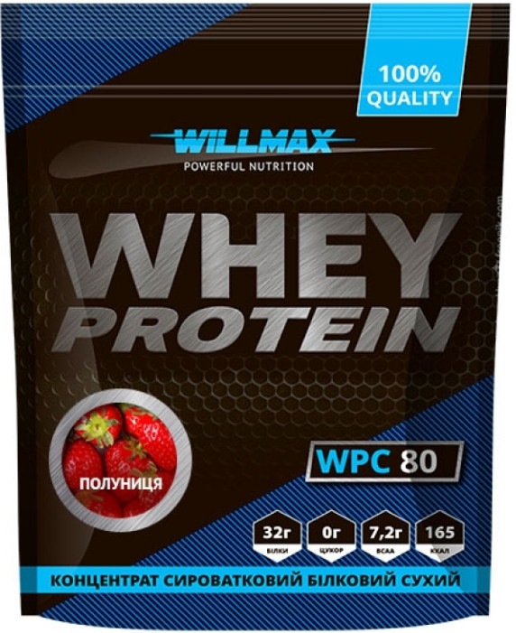 Протеїн концентрат Willmax Whey Protein 80 920 гр полунця