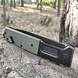 Ніж складний інерційний Browning, склобій, G10 олива, чорний, фото 7