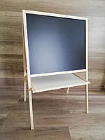 Двосторонній великий мольберт дитячий магнітний нефарбований, дошка для малювання, для крейди, маркера і магнітів 3в1.