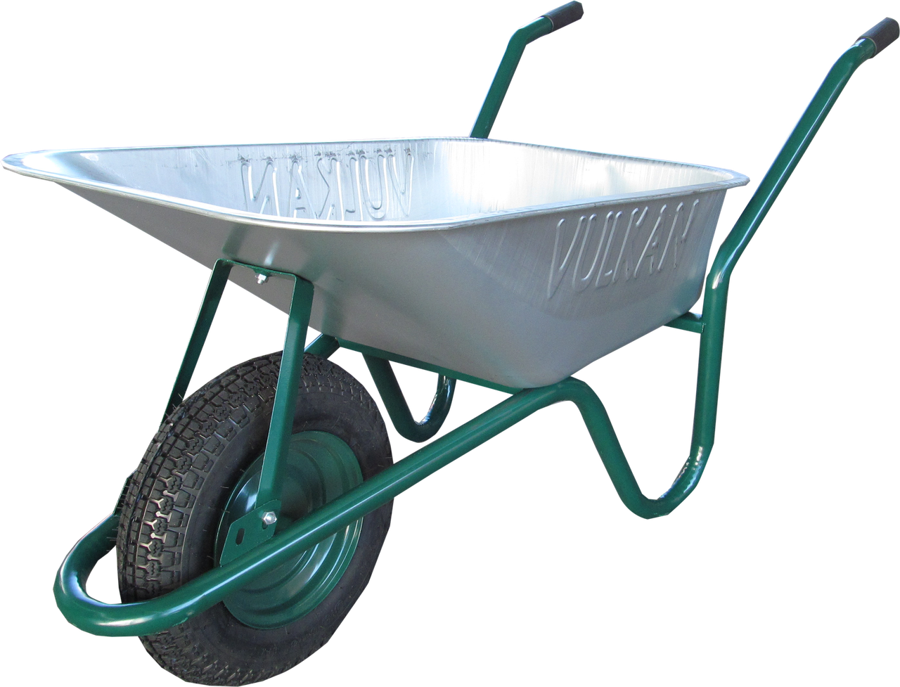 VULKAN Тачка будівельна 1-но колісна 150кг/85л оцинков., надув. колесо (економ)(зібрана), фото 1