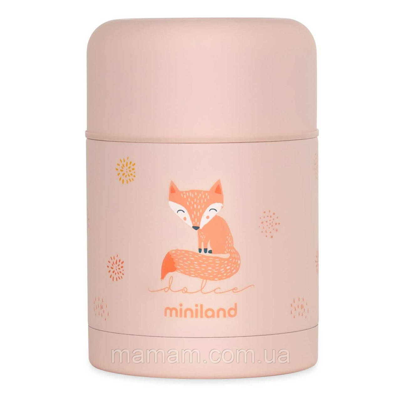 Дитячий термос для їжі Miniland Silky Thermos на 600 мл Dolce Peach, фото 1