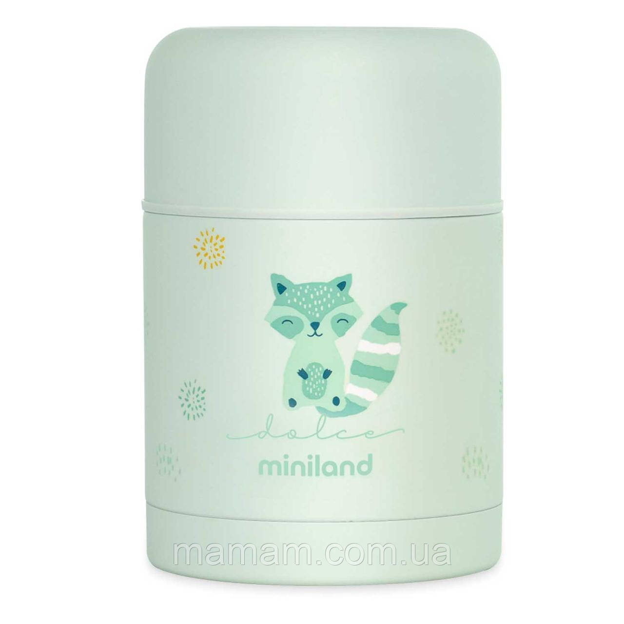 Дитячий термос для їжі Miniland Silky Thermos на 600 мл Dolce Mint, фото 1
