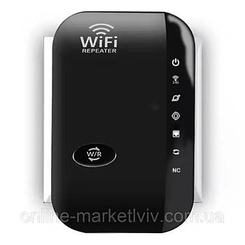 Підсилювач WiFi до 300 Мбіт/с, 2,4G, від мережі, МТ02, Чорний / WiFi репітер / Ретранслятор вайфаю