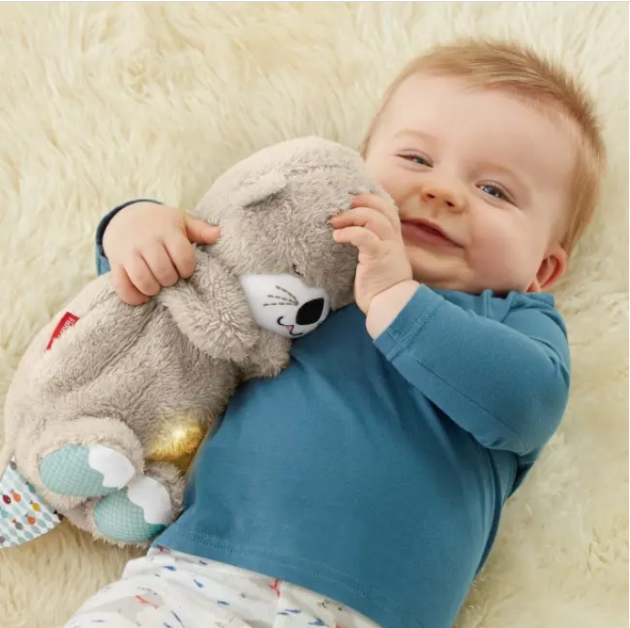М'яка іграшка Дихаюча видра "WToys" (нічник, підсвічування, дихання, звуки серцебиття, білий шум) 94692 / 17059