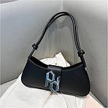 Жіноча сумка 2734 багет чорна, фото 3