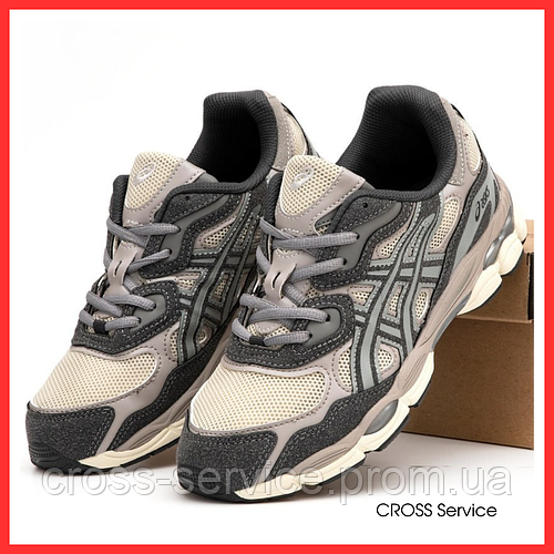 Кроссовки мужские и женские Asics Gel-NYC Beige Brown / Асикс гель нйс ...