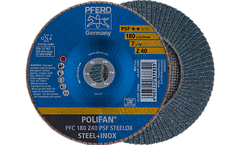 Pferd Круг пелюстковий тарілчастий 180*22 Z40 (нерж/метал) конічн.PFC POLIFAN