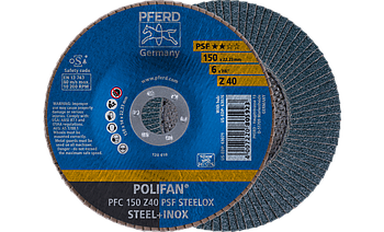 Pferd Круг пелюстковий тарілчастий 150*22 Z40 (нерж/метал) конічн.PFC POLIFAN