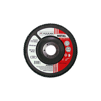 VULKAN Круг пелюстковий тарілчастий 125*22 Р-80 конич. серії Profi (UA)