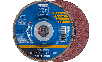Pferd Круг пелюстковий тарілчастий 125*22 А40 (нерж/метал) плоск.PFF POLIFAN STEELOX