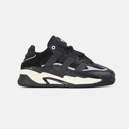 Кросівки Adidas Niteball Black White / Адидас Найтболл Чорні з Білим, фото 1