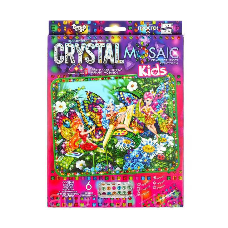 Набір креативної творчості "Kids Crystal Mosaic" CRMk-01-09, 6 форм елементів, фото 1