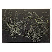 Гравюра А4 "Мотоцикл-1" ГрА4-12з економ варіант в пакеті 29,7х21 см