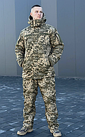 Зимовий форма бушлат+ штани костюм піксель зимовий ЗСУ на флісі комплект тепла військова куртка зимова + штані