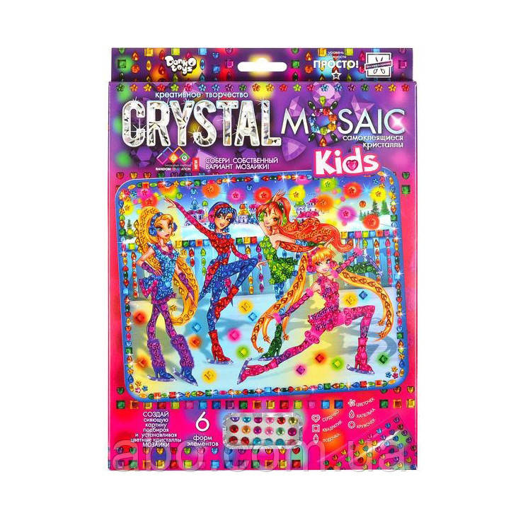 Набір креативної творчості "Kids Crystal Mosaic" CRMk-01-02, 6 форм елементів