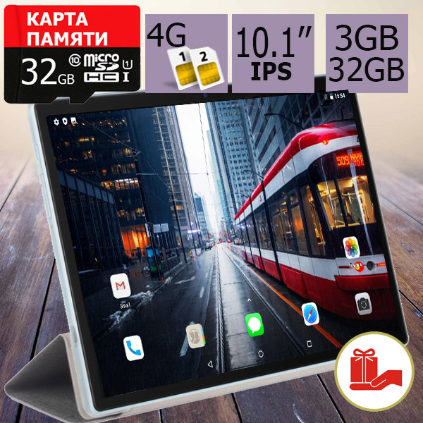 4G Планшет-телефон ASUS Z101 Prime 3GB/32GB, 3G/4G, 10.1 IPS + Чохол-книжка + Карта пам'яті 32GB!