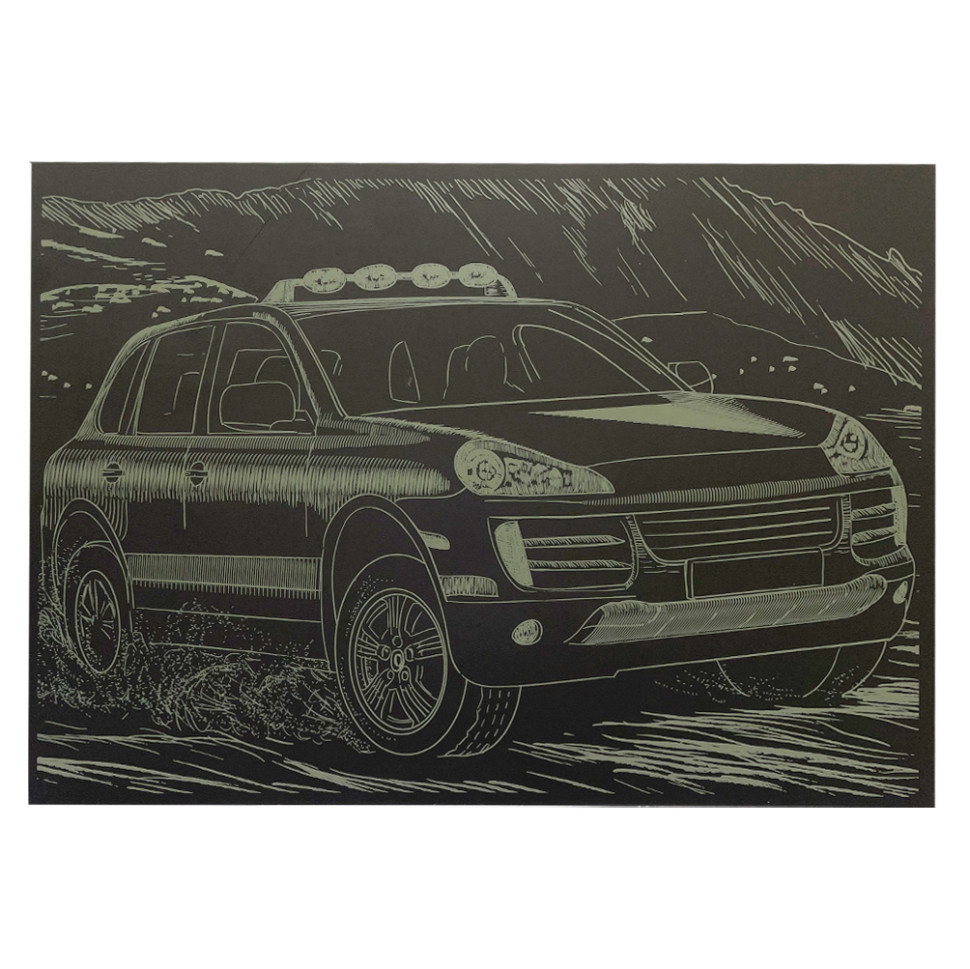 Гравюра А4 "Джип" ГрА4-14з економ варіант в пакеті 29,7х21 см, фото 1