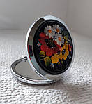 Кишенькове дзеркало кругле складане зі збільшенням Київський розпис БД-01-202