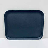 Піднос антисліп пластиковий 46 х 36 х 1,5 см Empire 9743 чорний, фото 2