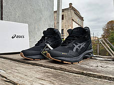 Чоловічі зимові термо кросівки Asics Gel-Kayano 27 Mid Gore-Tex чорні з коричневим водонепроникні, фото 3