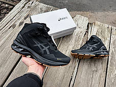 Чоловічі зимові термо кросівки Asics Gel-Kayano 27 Mid Gore-Tex чорні з коричневим водонепроникні, фото 4