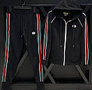 Спортивний костюм комплект чорний весна-сень олімпійка та штани фірмовий Gucci Classic (Гуччі), фото 3