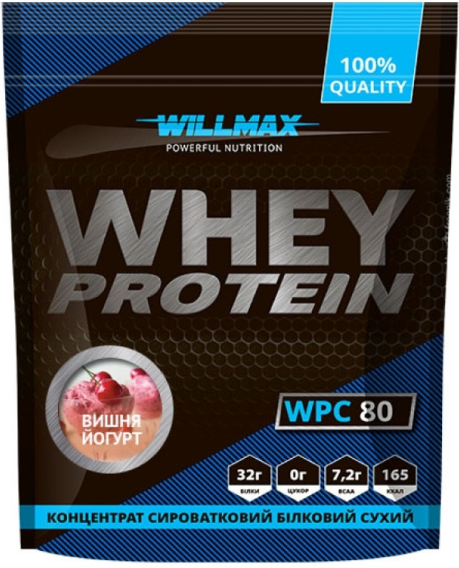 Сиворотковий концентрат Willmax Whey Protein 80 920 g вишня-йогурт, фото 1